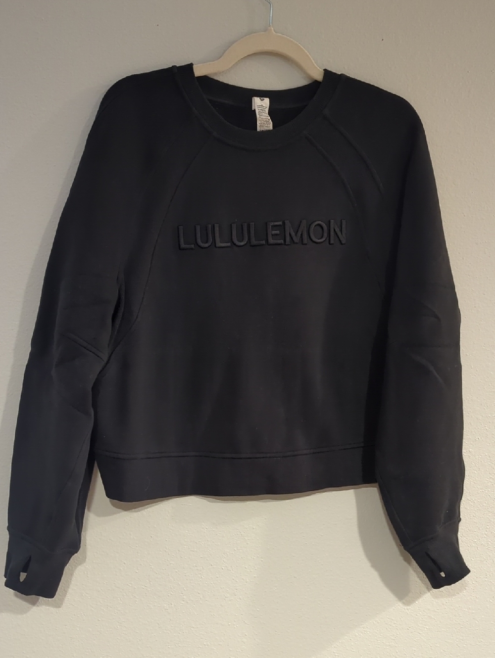 Lululemon Cropped Embroidered Logo Crewneck Sweatshirt